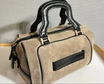 Hashibami 스웨이드 핸드백 크로커다일 엠보싱