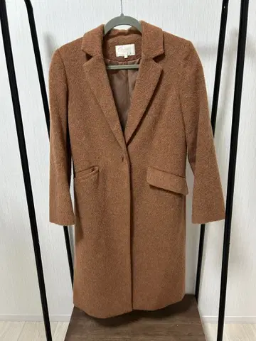 브라운 체스터 코트 싱글 버튼 BEAMSHEART