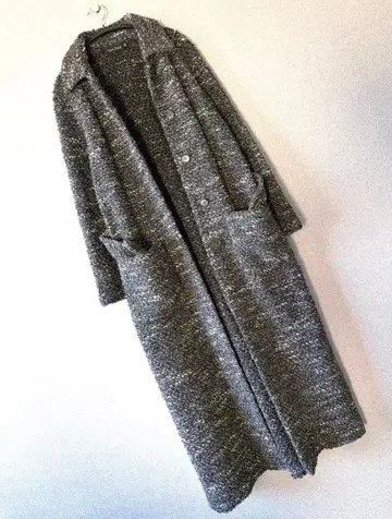 새상품급 LALTRAMODA 2way 니트 롱 코트 40 트위드 니트