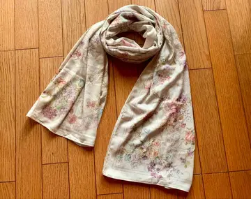 플라워 프린트 실크 대형 스톨, 스카프, 히잡