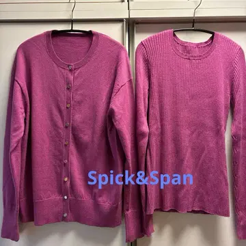 Spick&Span 퍼플 핑크 니트 앙상블