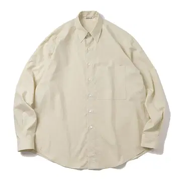 WASHED FINX TWILL BIG SHIRT/LIGHT BEIGE