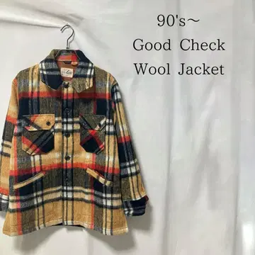 90's 체크 무늬 울 자켓 굿 레귤러 커버올 Lisa