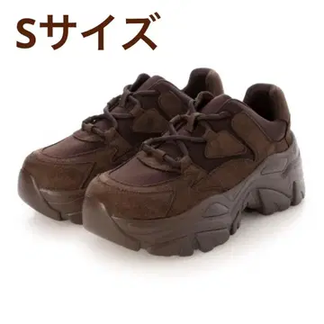 [컨디션 최상] EVOL 경량 통굽 레이스업 스니커즈 브라운