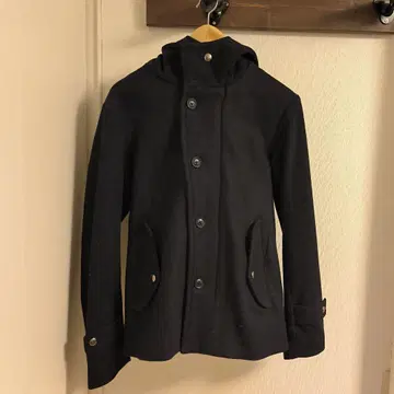 에디피스 네이비 후드 부착 더플 코트