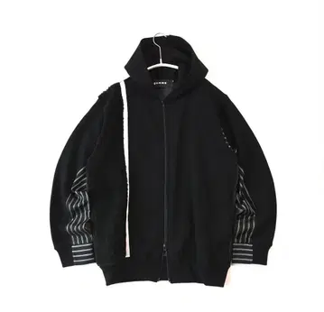 고무 ( 밴딩 ) 5종 원단 절개 맨투맨 지퍼 후드티 M