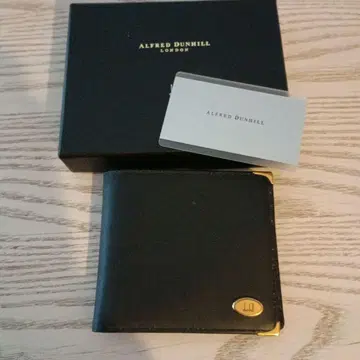 인기 dunhill 이단 접이식 지갑 가죽 블랙