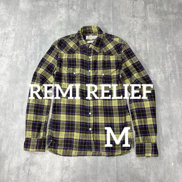 [ REMI RELIEF ] 레미 레리프 플란넬 셔츠 스냅 버튼 M