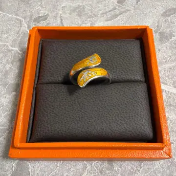 [ 레어 ] SIAM 샤무 빈티지 에나멜 실버 반지 9호 오렌지