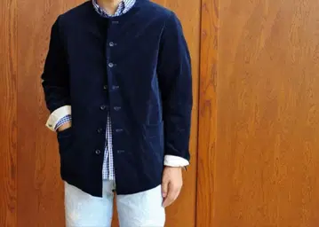 A Vontade 네이비 노카라 자켓 M 벨로아