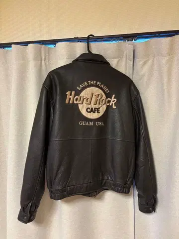 Hard Rock Cafe 블랙 가죽 라이더 자켓