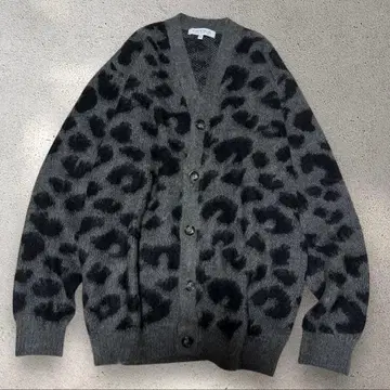 A DAY IN THE LIFE 가디건 레오파드 패턴 모헤어 혼방 M