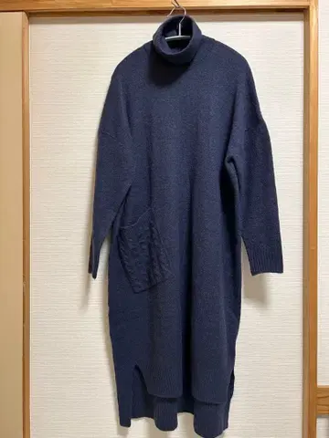 터틀넥 니트 원피스 퍼플 계열