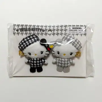 키티 흑백 걸리시 쌍둥이 코디 헤어 클립 세트 미개봉 새상품