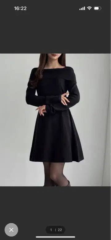 CENEA 오프숄더풍 블랙 미니 원피스 MEDIUM