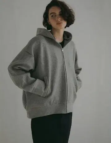 ETRE TOKYO 더블 페이스 집업 후드티 그레이