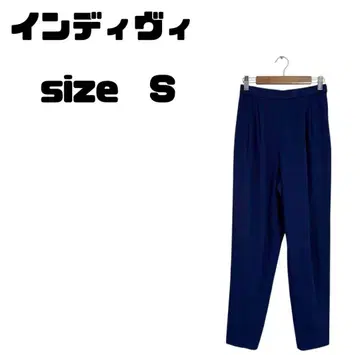 인디비 (INDIVI) 울 혼방 테이퍼드 팬츠 사이드 지퍼 안감 부착