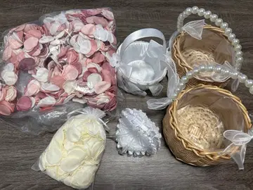 결혼식 잡화 바스켓 플라워 샤워 반지 필로우