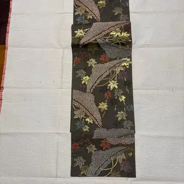 갓 단풍 패턴 후쿠로 오비 실크제