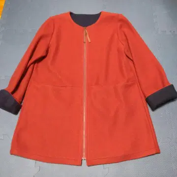 오렌지 노카라 자켓 바이컬러 M 사이즈 noa-ge