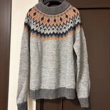 새상품 마렐라 모헤어 포함 피치 라메사 포함 노르딕 스웨터 L 귀여운