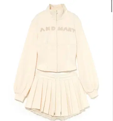 andmary 레이스 로고 세트업 아이보리 스커트만