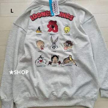 루니툰 캐릭터 집합 자수 트레이닝복 맨투맨 L