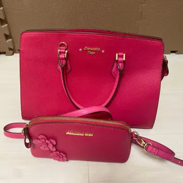 Samantha Vega 핑크 핸드백과 파우치 세트