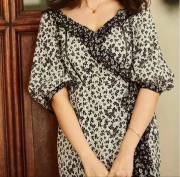 Herlipto Flower Field Ruffled Wrap Dress