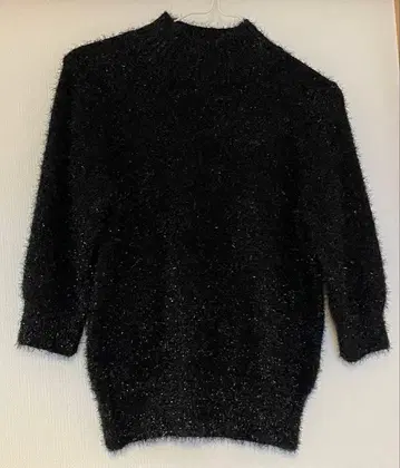 ANAYI 블랙 니트 팬시얀 스웨터