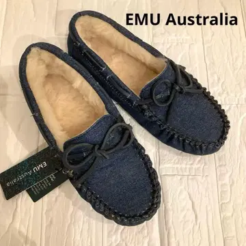 [ 미사용 새상품 ] EMU 에뮤 데님 블루 모카신 23cm W6