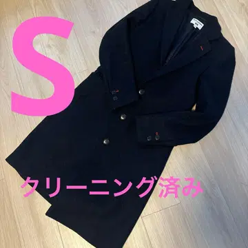 네이비 더블 브레스트 체스터 코트 S 클리닝 완료