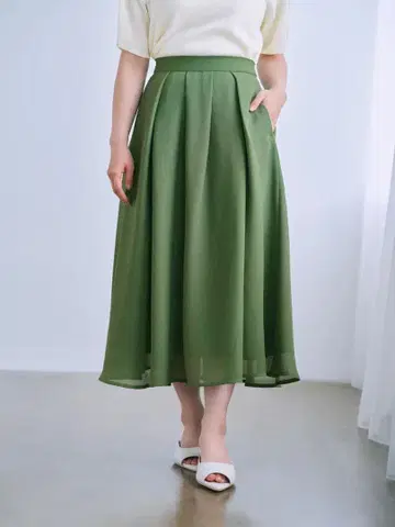 코히나 cohina 턱 플레어 메쉬 스커트 xs