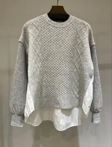 새상품급 Thuitieme nid 플리츠 도킹 니트탑