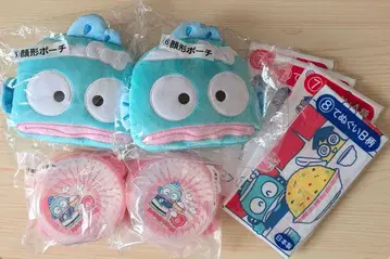 산리오 한교동 뽑기 얼굴 모양 파우치 전자레인지 찜기 손수건 8점