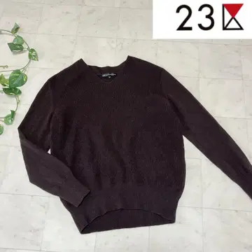 23구 VINGT-TROIS 캐시미어 혼방 V넥 스웨터 브라운 32사이즈