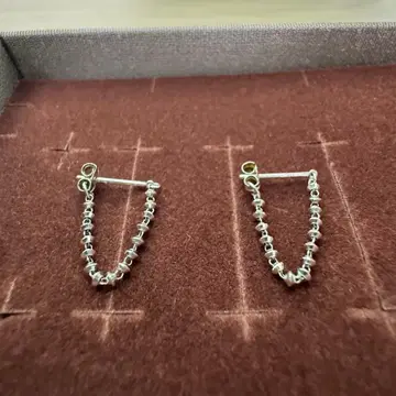 ete 플라티나 그레인 후프 귀걸이