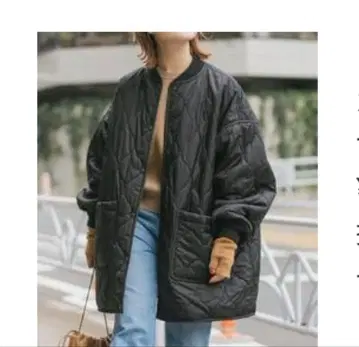 리버서블 퀼팅 빅 블루종 블랙 36