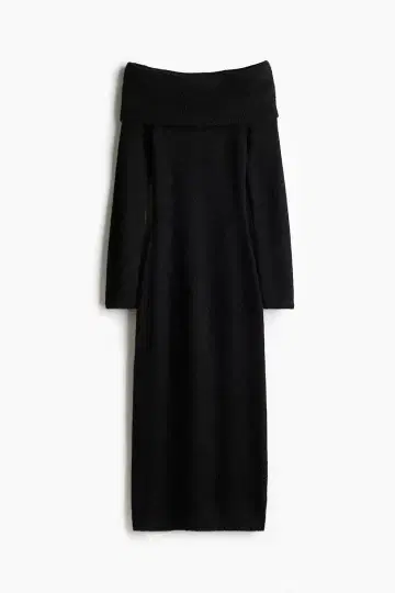 H&M 오프숄더 니트 원피스 XS 블랙 택 포함