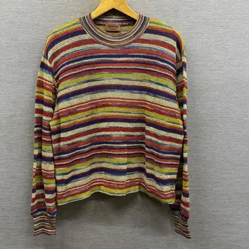 MISSONI 미쏘니 멀티 컬러 보더 티셔츠 니트 구제 의류