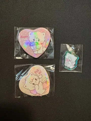 Mousse 하트형 캔 배지 아크릴 미니 참