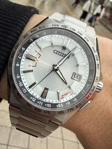 [ 새상품급 ] 시티즌 아테사 에코 드라이브 전파 시계 티타늄