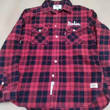Dickies 빨검 체크 플란넬 셔츠 L