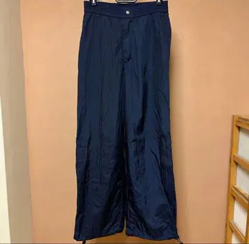 [ Ciatre ] 네이비 와이드 팬츠 밑단 드로 코드