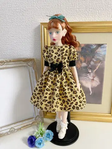 체리 레오파드 무늬 원피스