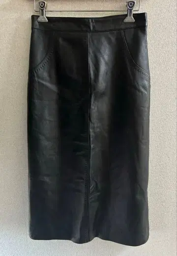 양 가죽 타이트 스커트 블랙 여성용 스커트