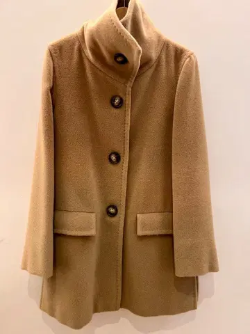 Marella 스탠드 카라 코트 울 캐시미어