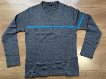 BOYCOTT 그레이 스웨터 파랑 스트라이프