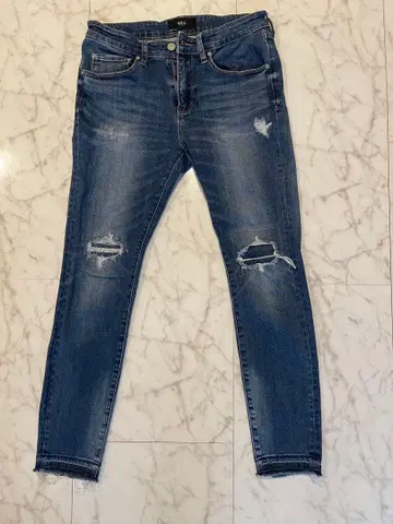 AZUL 스키니 데님 블루 데미지 가공