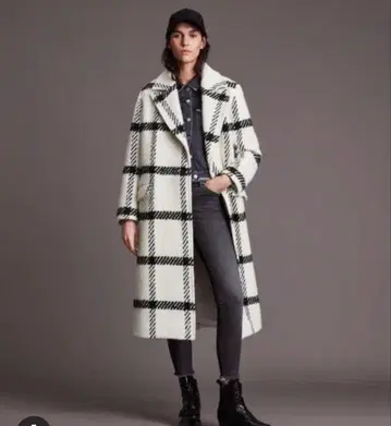 ALLSAINTS 체크 무늬 롱 코트